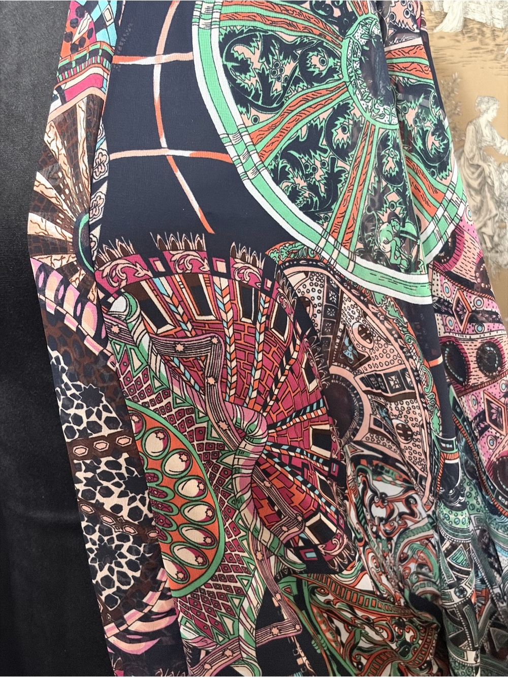 Women's Multicolor Patterned Kimono Jacket - Picture 3 of 12